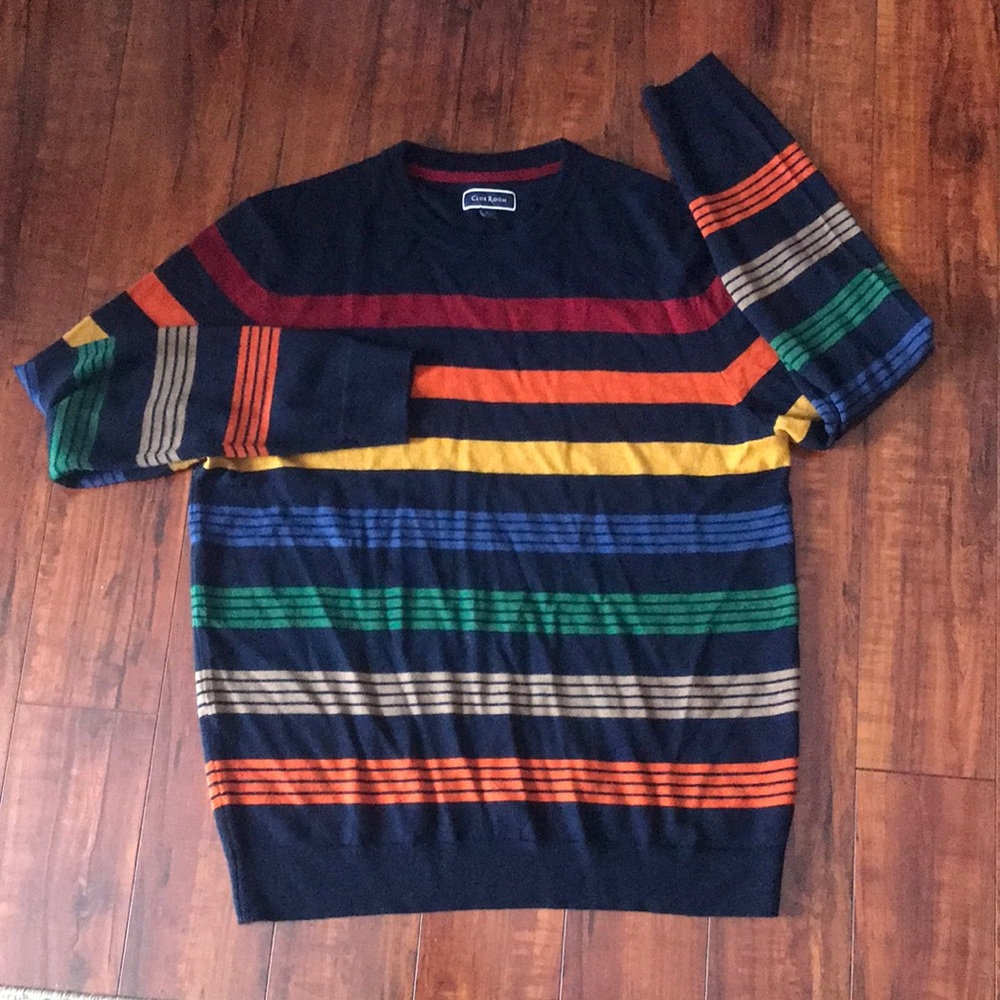 Club Room Navy Striped Sweater